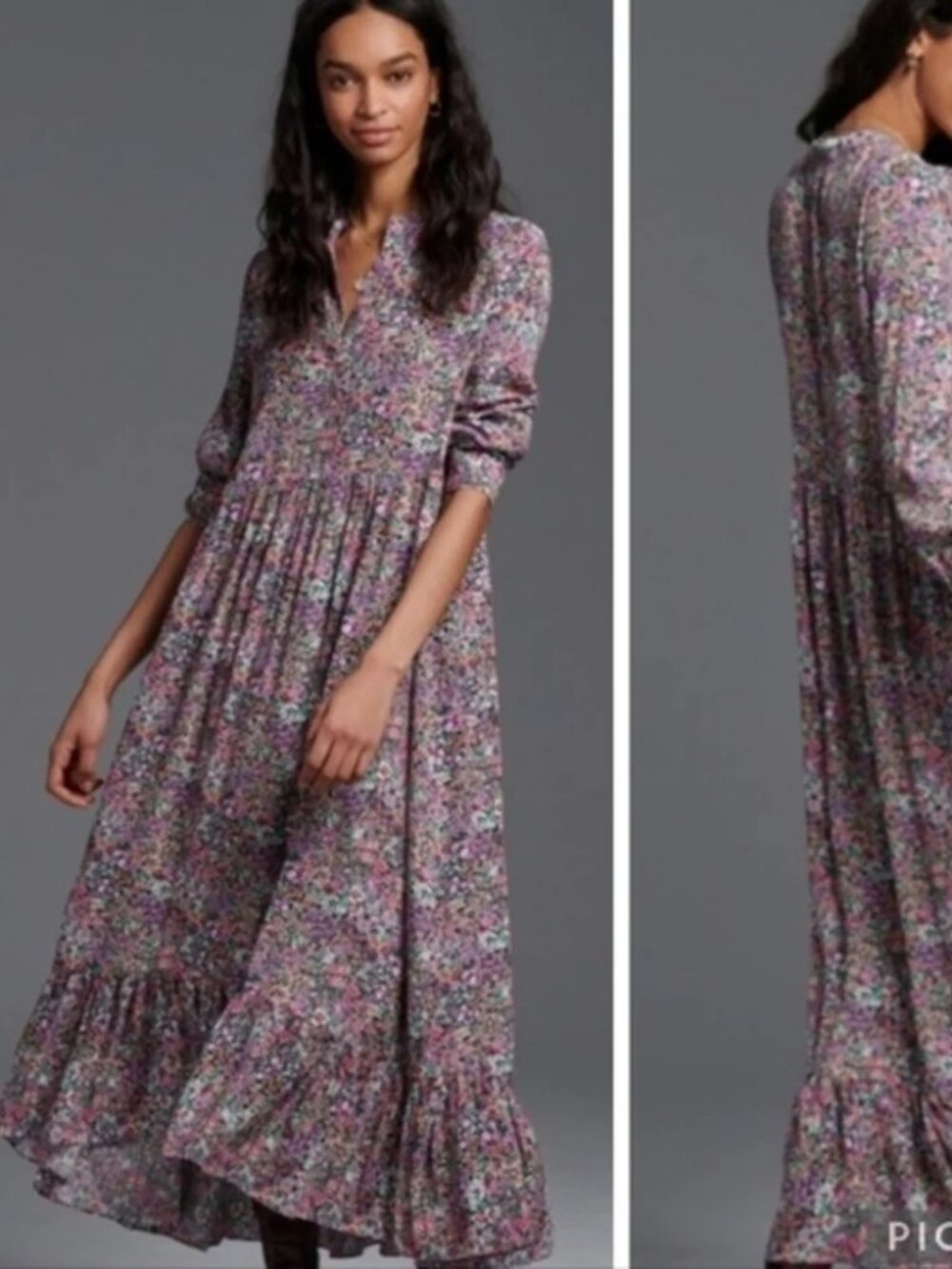 Anthropologie Mare Mare Lynda Tiered Cottagecore Maxi Dress MEDIUM, Floral